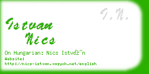 istvan nics business card